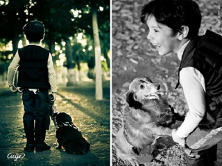 Illustration for article titled The most adorable Han Solo and Chewbacca are this kid and his dog